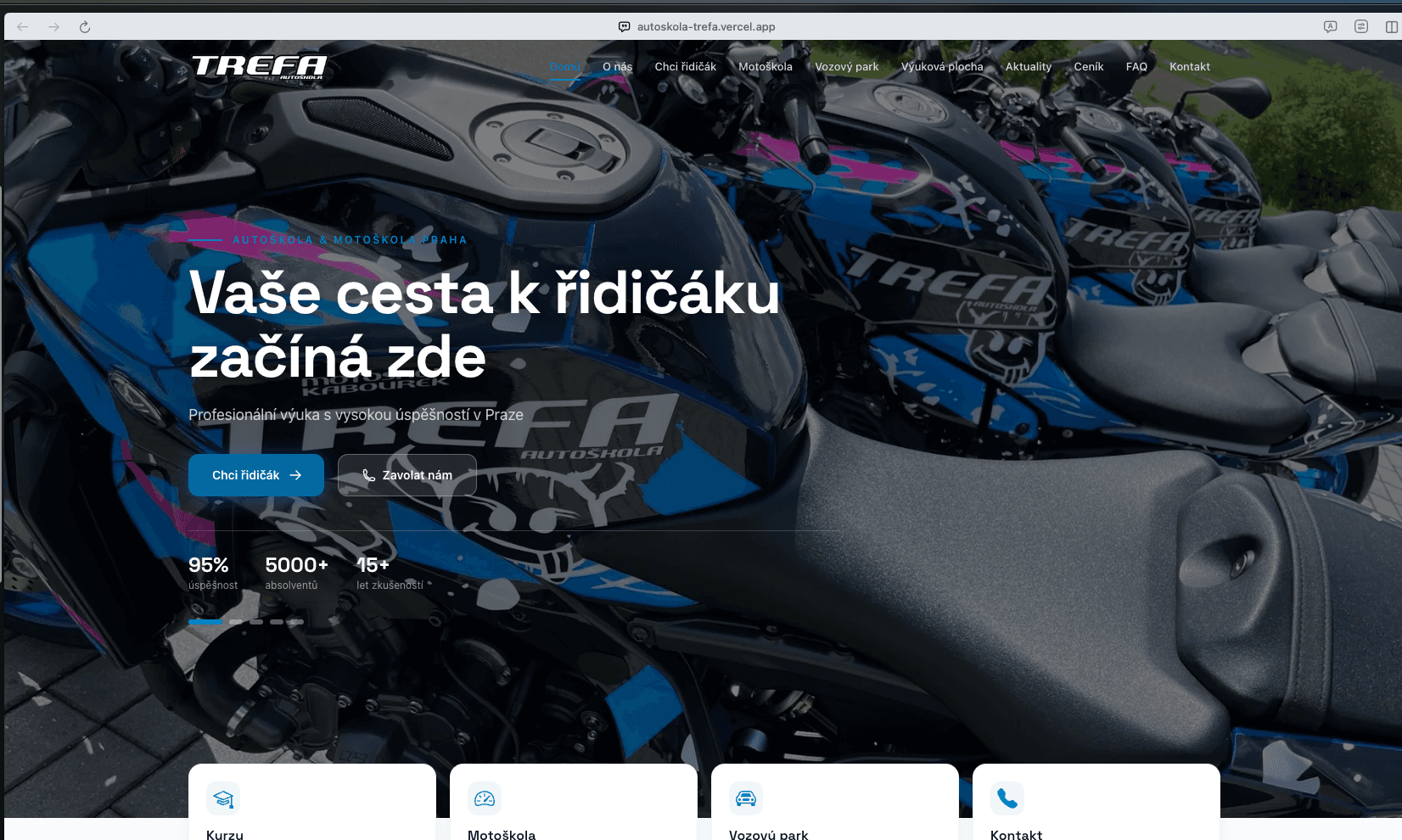 Nové webové stránky Autoškoly Trefa